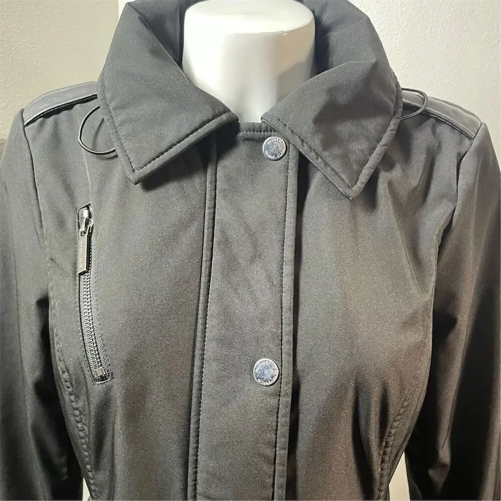 COPY - Michael Kors Women's Black Hooded Trench Coat Size S Long Sleeve